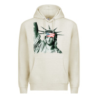 Oatmeal Heather Puerto Rico Resiste Statue of Liberty Puerto Rican Flag Premium Hoodie - trangStudio
