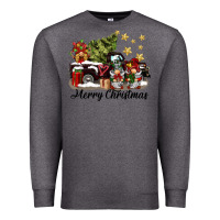 Charcoal Heather merry christmas gnomes truck Premium Sweatshirt - BarkalooDesign