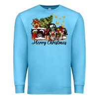 Ocean Blue merry christmas gnomes truck Premium Sweatshirt - BarkalooDesign