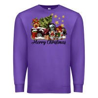 Purple merry christmas gnomes truck Premium Sweatshirt - BarkalooDesign