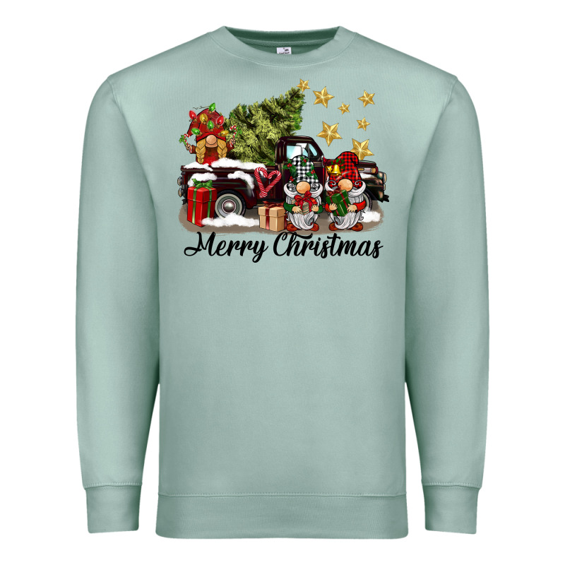 Merry Christmas Gnomes Truck Premium Sweatshirt by BarkalooDesign | Teevron