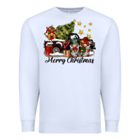 White merry christmas gnomes truck Premium Sweatshirt - BarkalooDesign