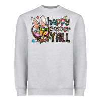 Heather Grey happy easter y all Heavyweight Sweatshirt - CowhideDigitalArt