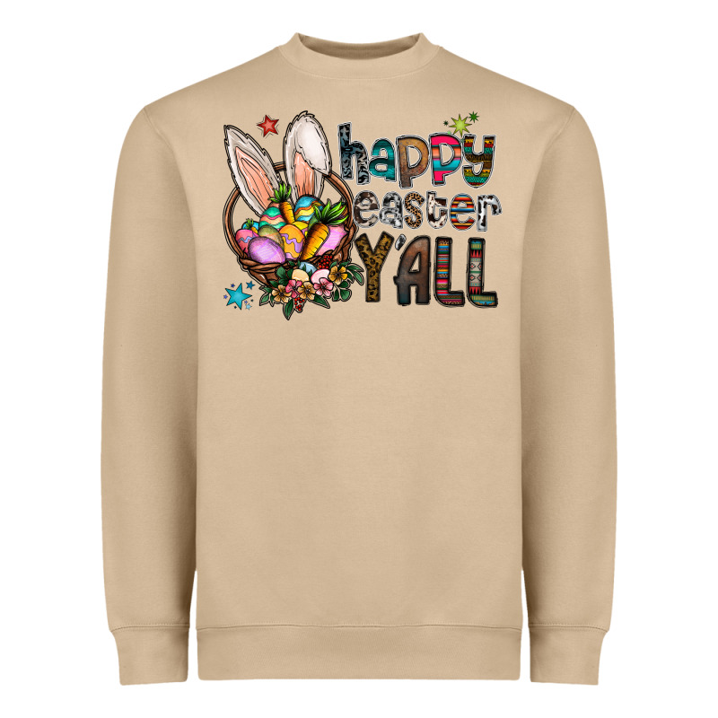 Happy Easter Y All Heavyweight Sweatshirt by CowhideDigitalArt | Teevron