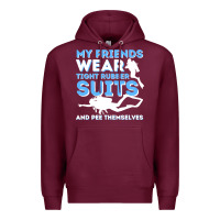 Burgundy My Friends Wear Tight Rubber Suits  Scuba Diving & Diver Premium Hoodie - trangStudio