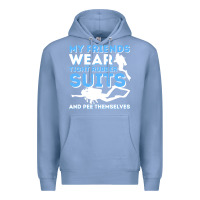 Colony Blue My Friends Wear Tight Rubber Suits  Scuba Diving & Diver Premium Hoodie - trangStudio