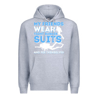 Heather Grey My Friends Wear Tight Rubber Suits  Scuba Diving & Diver Premium Hoodie - trangStudio