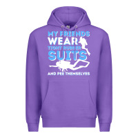 Purple My Friends Wear Tight Rubber Suits  Scuba Diving & Diver Premium Hoodie - trangStudio
