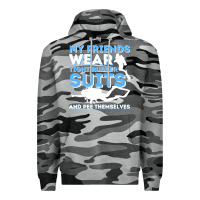 Slate Camo My Friends Wear Tight Rubber Suits  Scuba Diving & Diver Premium Hoodie - trangStudio