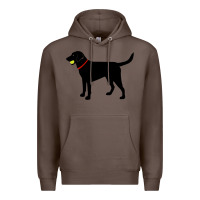 Coffee Labrador Retriever Fetch, Black Lab Play Ball Premium Hoodie - trangStudio