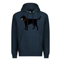 Navy Labrador Retriever Fetch, Black Lab Play Ball Premium Hoodie - trangStudio