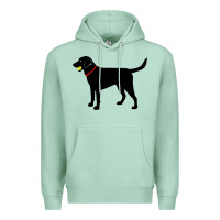 Seafoam Labrador Retriever Fetch, Black Lab Play Ball Premium Hoodie - trangStudio