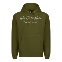 Army Green Lake Champlain Oars Graphic Premium Hoodie - trangStudio