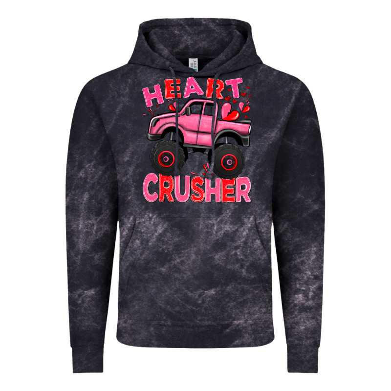 Heart Crusher Pink Monster Truck Valentine's Day Vintage Hoodie by HowdyJamesFarm | Teevron
