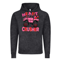 Vintage Black Heart crusher pink monster truck Valentine's Day Vintage Hoodie - HowdyJamesFarm