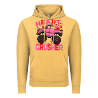 Vintage Mustard Heart crusher pink monster truck Valentine's Day Vintage Hoodie - HowdyJamesFarm