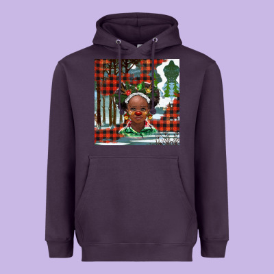 Christmas African Girl Heavyweight Hoodie Designed By Barkaloodesign