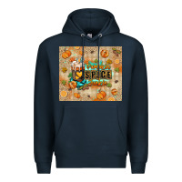 Navy Pumpkin spice junkie Premium Hoodie - RanaPortraitStore