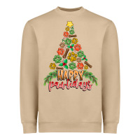 Mushroom paw print christmas tree Heavyweight Sweatshirt - CowhideDigitalArt