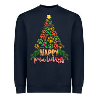 Navy paw print christmas tree Heavyweight Sweatshirt - CowhideDigitalArt
