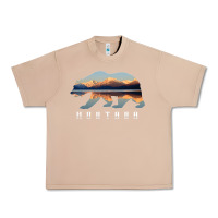 Burro Montana Bear with Glacier National Park Lake Image Souvenir Urban Heavy Tee - trangStudio