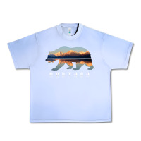 Grape Ice Montana Bear with Glacier National Park Lake Image Souvenir Urban Heavy Tee - trangStudio