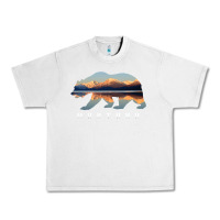 Lunar Rock Montana Bear with Glacier National Park Lake Image Souvenir Urban Heavy Tee - trangStudio