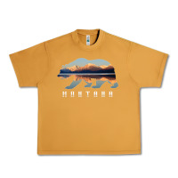 Peanut Butter Montana Bear with Glacier National Park Lake Image Souvenir Urban Heavy Tee - trangStudio