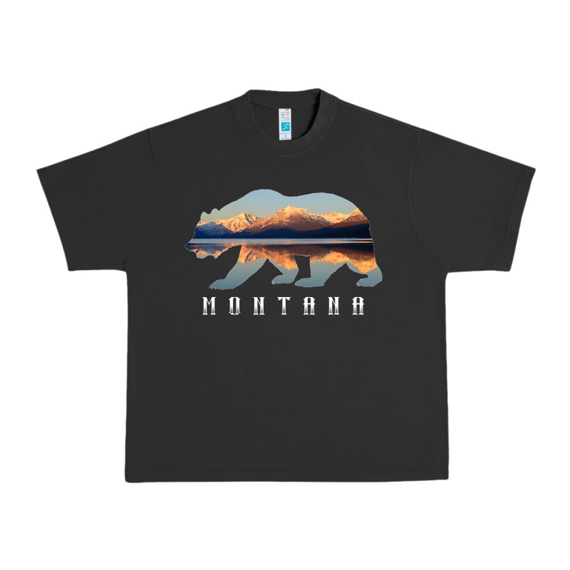 Montana Bear With Glacier National Park Lake Image Souvenir Urban Heavy Tee by trangStudio | Teevron