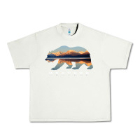 Pistachio Montana Bear with Glacier National Park Lake Image Souvenir Urban Heavy Tee - trangStudio