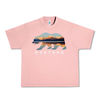 Salmon Montana Bear with Glacier National Park Lake Image Souvenir Urban Heavy Tee - trangStudio