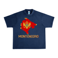 Navy Montenegrin Flag  Montenegro Urban Heavy Tee - trangStudio