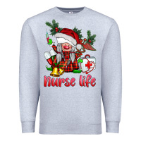 Heather Grey christmas nurse life gnome Premium Sweatshirt - BarkalooDesign