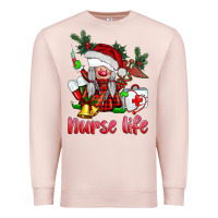 Pale Pink christmas nurse life gnome Premium Sweatshirt - BarkalooDesign