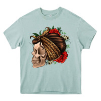 Arona leopard bandana and roses skull Heavy Core Tee - Jasminsmagicworld