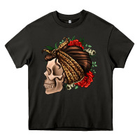 Asphalt leopard bandana and roses skull Heavy Core Tee - Jasminsmagicworld