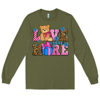 Army Green love you more olivia Long Sleeve Tee - OliviaCreatesArt
