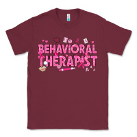 Burgundy Breast Cancer behavioral therapist Classic Tee - texasbilliewilder