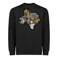 Black Happy Easter Texas Heavyweight Sweatshirt - CowhideDigitalArt