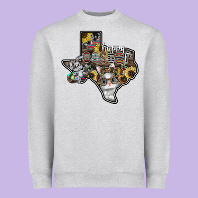 Happy Easter Texas Heavyweight Sweatshirt Designed By Cowhidedigitalart