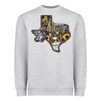 Heather Grey Happy Easter Texas Heavyweight Sweatshirt - CowhideDigitalArt