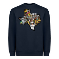 Navy Happy Easter Texas Heavyweight Sweatshirt - CowhideDigitalArt