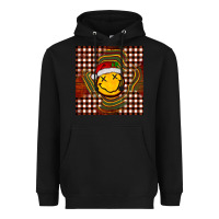 Black Christmas smiley face Heavyweight Hoodie - BarkalooDesign