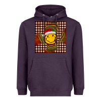 Plum Christmas smiley face Heavyweight Hoodie - BarkalooDesign