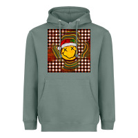 Sage Christmas smiley face Heavyweight Hoodie - BarkalooDesign