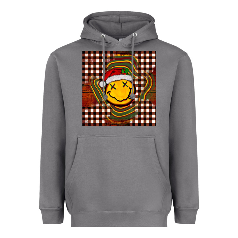 Christmas Smiley Face Heavyweight Hoodie by BarkalooDesign | Teevron
