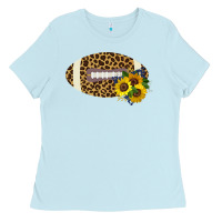 Baby Blue Leopard Print Footbal Ladies Tee - Bettercallsaul