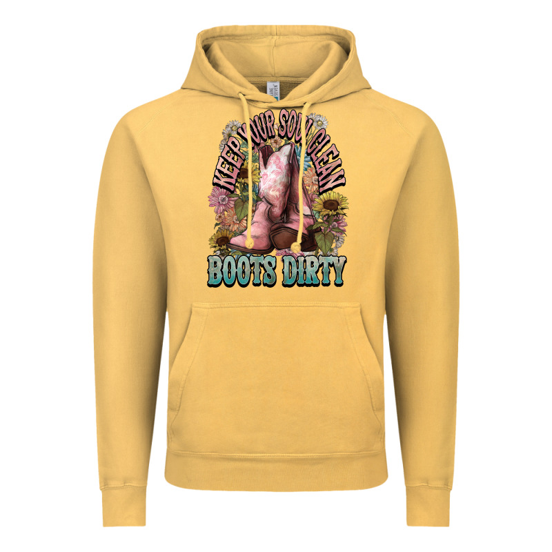 Keep Your Soul Clean Boots Dirty Cowboy Western Vintage Hoodie by HowdyJamesFarm | Teevron