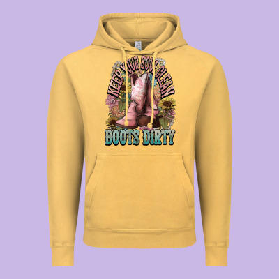 Keep Your Soul Clean Boots Dirty Cowboy Western Vintage Hoodie Designed By Howdyjamesfarm