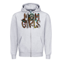Heather Grey mom of girls Zipper Hoodie - RacoonDesign